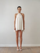 White Mini Open Back Dress