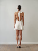 White Mini Open Back Dress