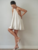 White Mini Open Back Dress