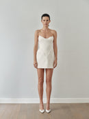 White Mini Dress With Structured Cups