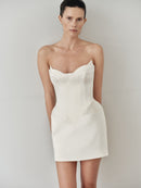 White Mini Dress With Structured Cups