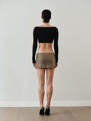 Gold Mesh Mini Skirt with Hand-Made Gold Pleated Belt