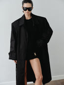 Black Water Repellant Recycled Cotton Trenchcoat
