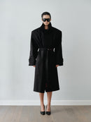 Black Water Repellant Recycled Cotton Trenchcoat