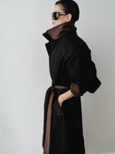 Black Water Repellant Recycled Cotton Trenchcoat