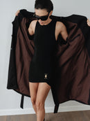 Black Water Repellant Recycled Cotton Trenchcoat