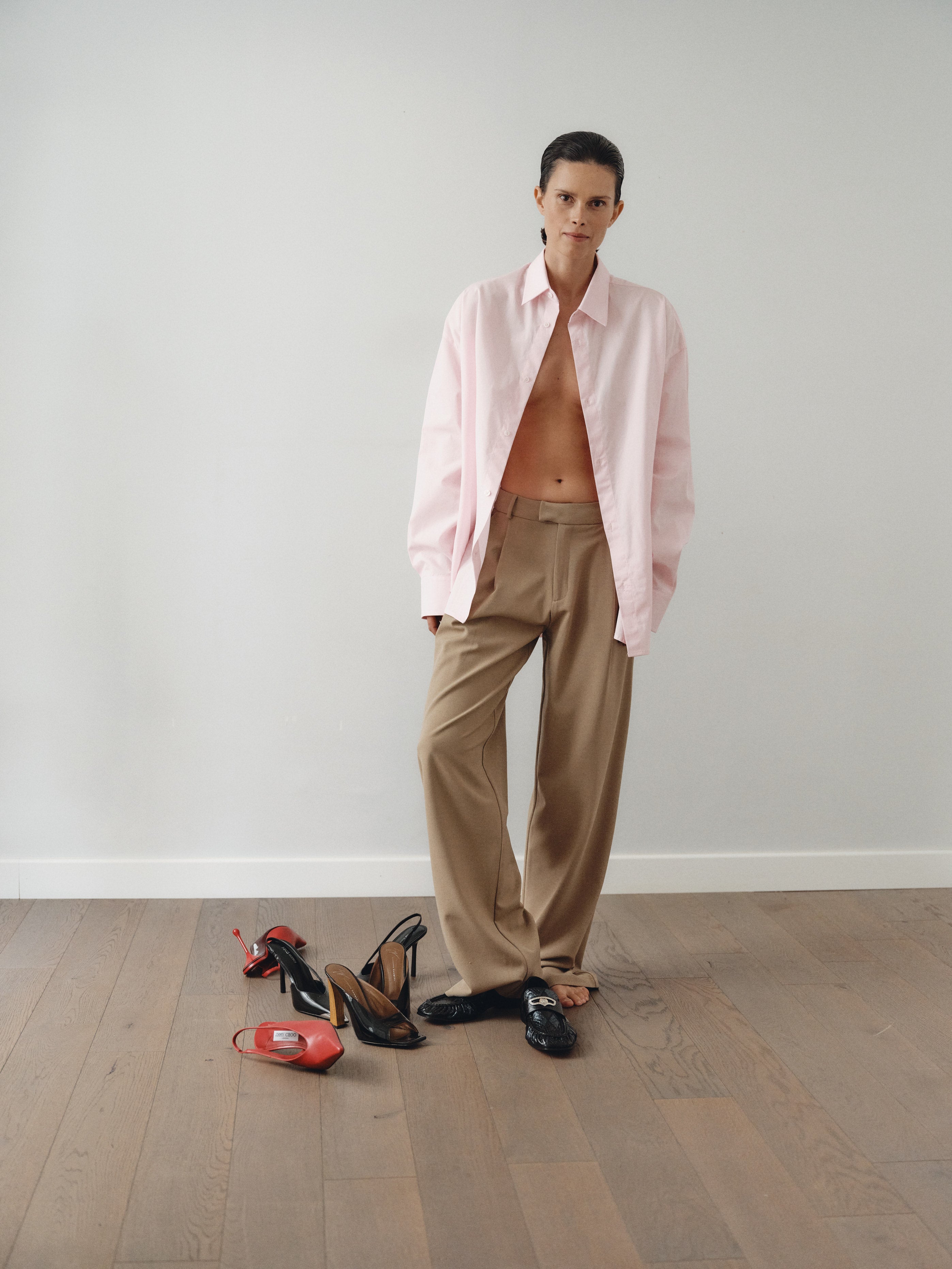 Camel Unisex Pants With Adjustable Cummerbund