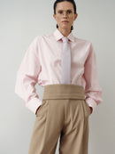 Light Pink Oversize Unisex Shirt with Tie