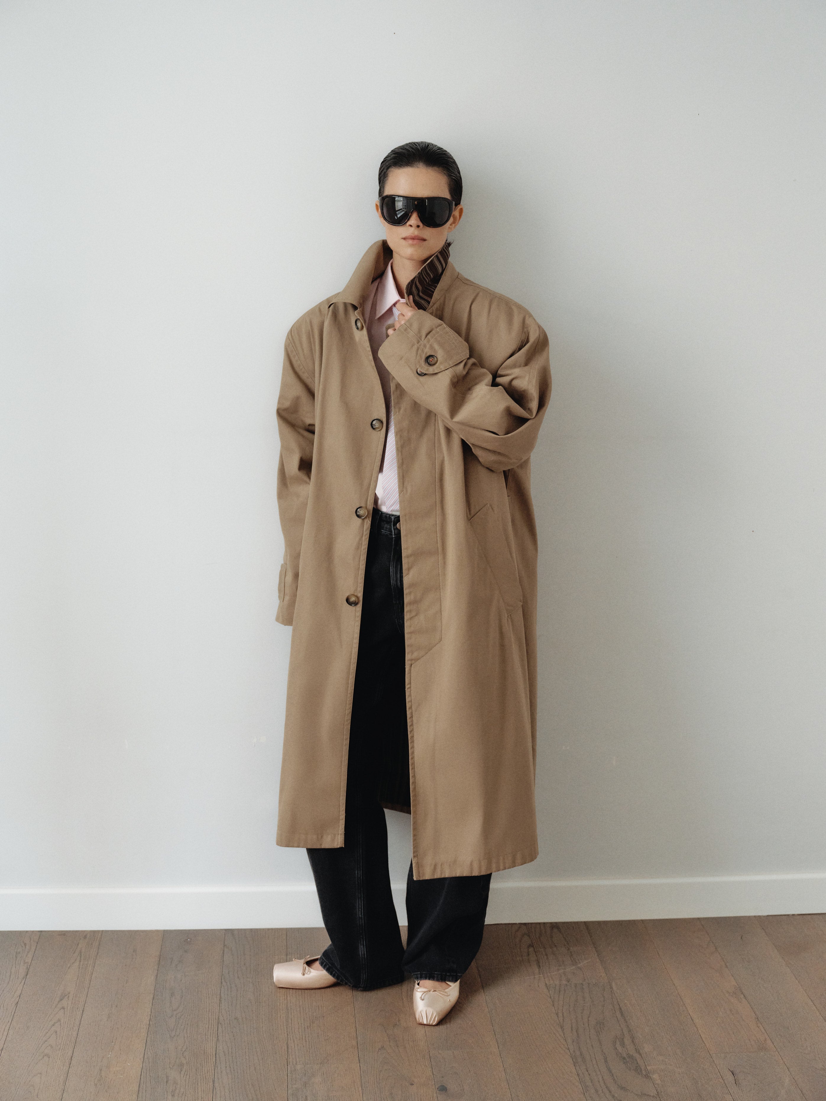 Mink Colored Water Repellant Recycled Cotton Trenchcoat