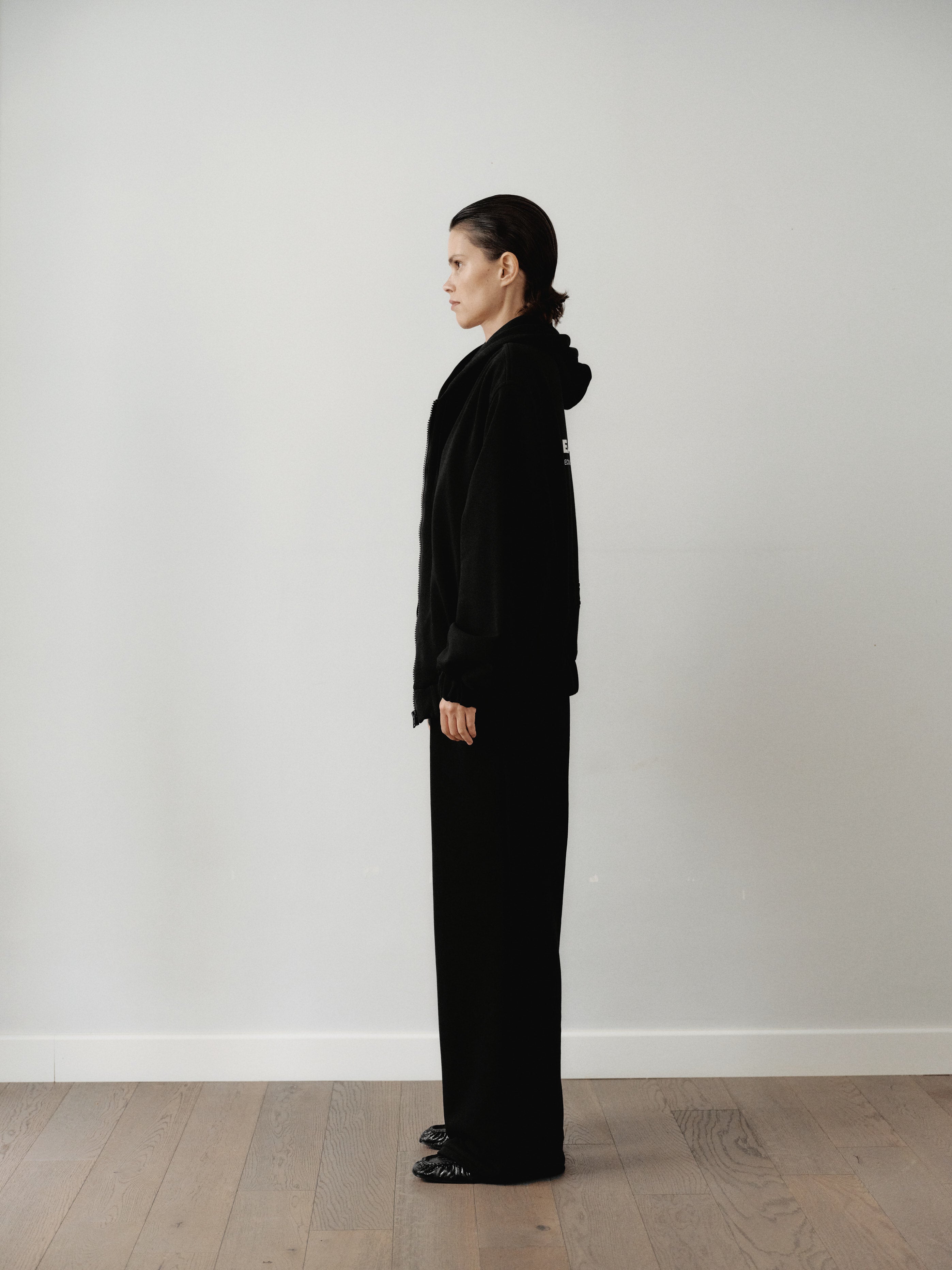 Black Cotton Track Pants