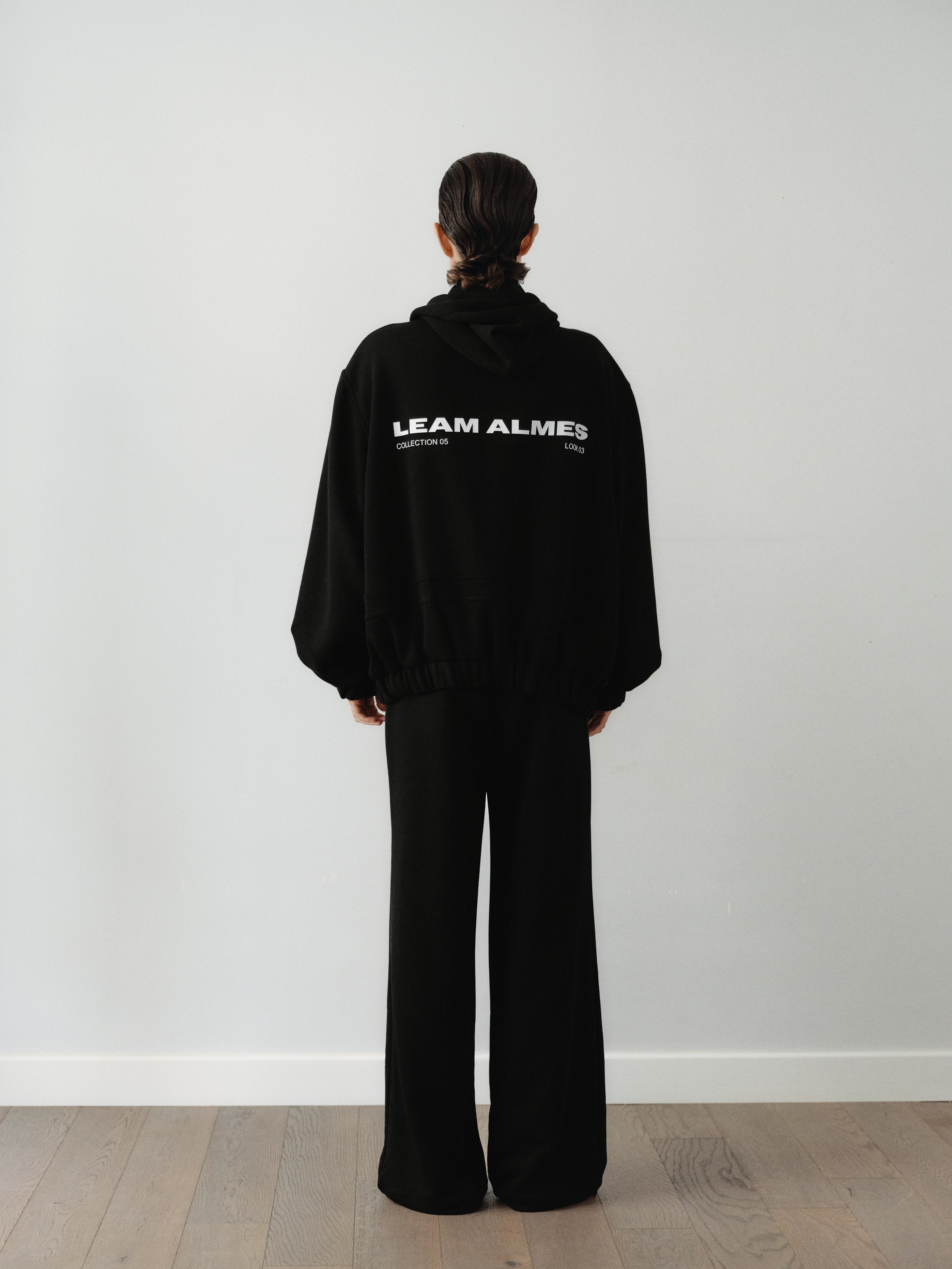 Black Cotton Track Pants