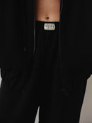 Black Cotton Track Pants