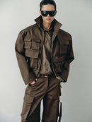 Khaki Water Repellant Cargo Jacket