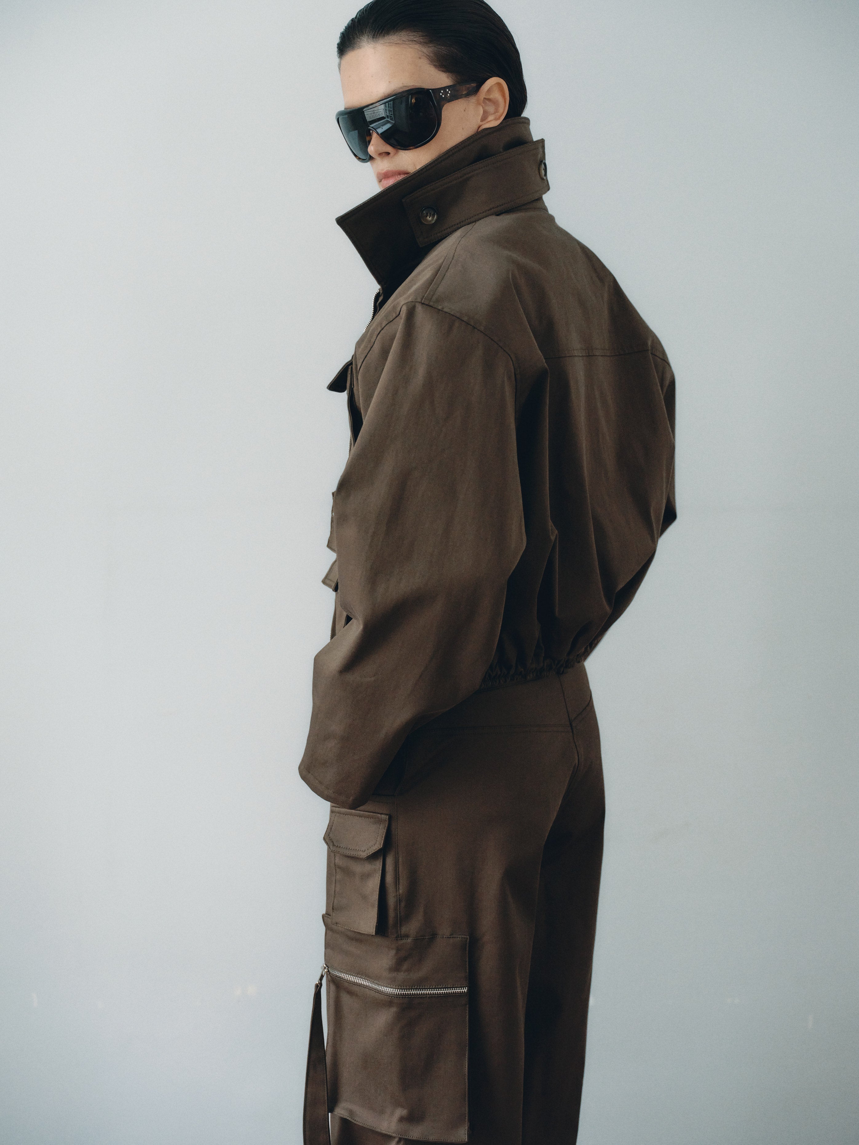 Khaki Water Repellant Cargo Jacket