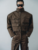 Khaki Water Repellant Cargo Jacket