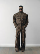 Khaki Water Repellant Cargo Jacket