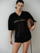 Black Logo Printed Sports Mesh Dress