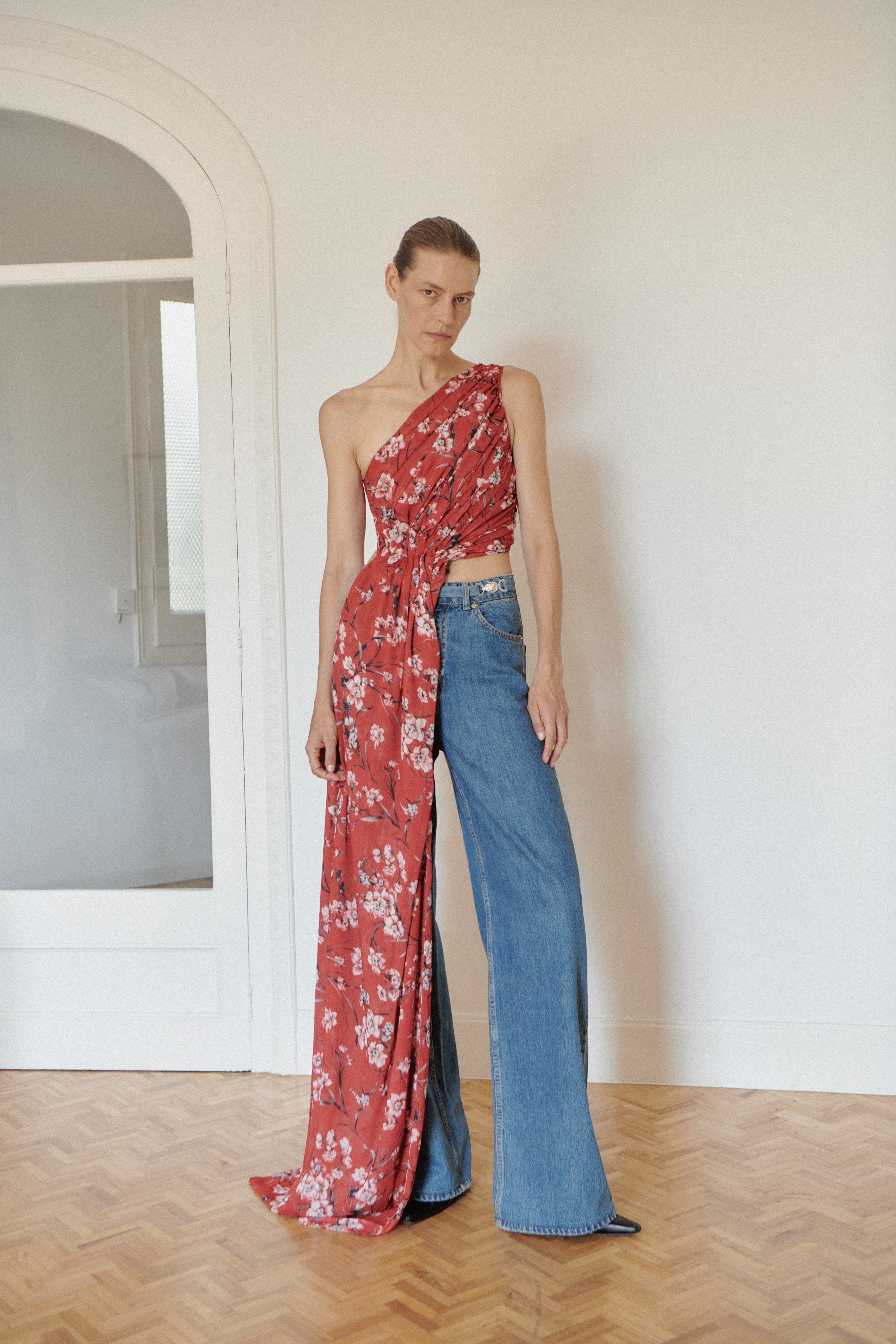 Flower Print Chiffon Top