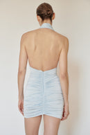Baby Blue Draped Mini Dress