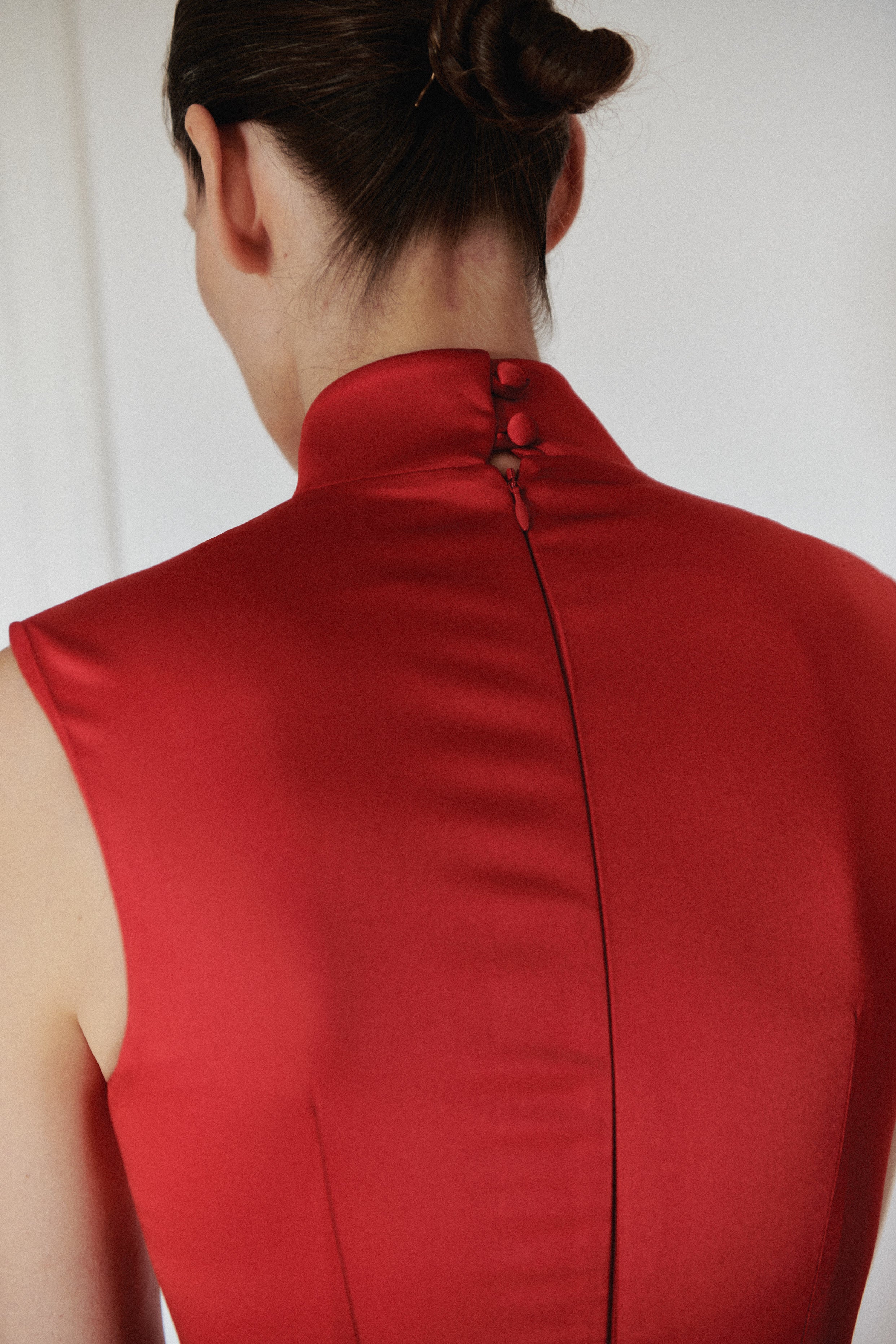 Red Maxi Dress with Cut Out and Side Slit