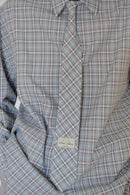 Blue Plaid Oversize Unisex Shirt with Tie