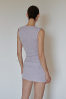 Lilac Wool Tweed Dress with Belt
