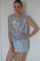 Baby Blue Sequin Tank Top