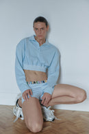 Baby Blue Cropped Polo Shirt