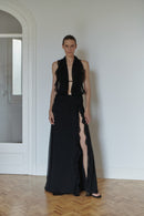 Black Lace Dress with Side Slit