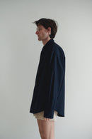 Navy Unisex Oversized Shirt with Tie