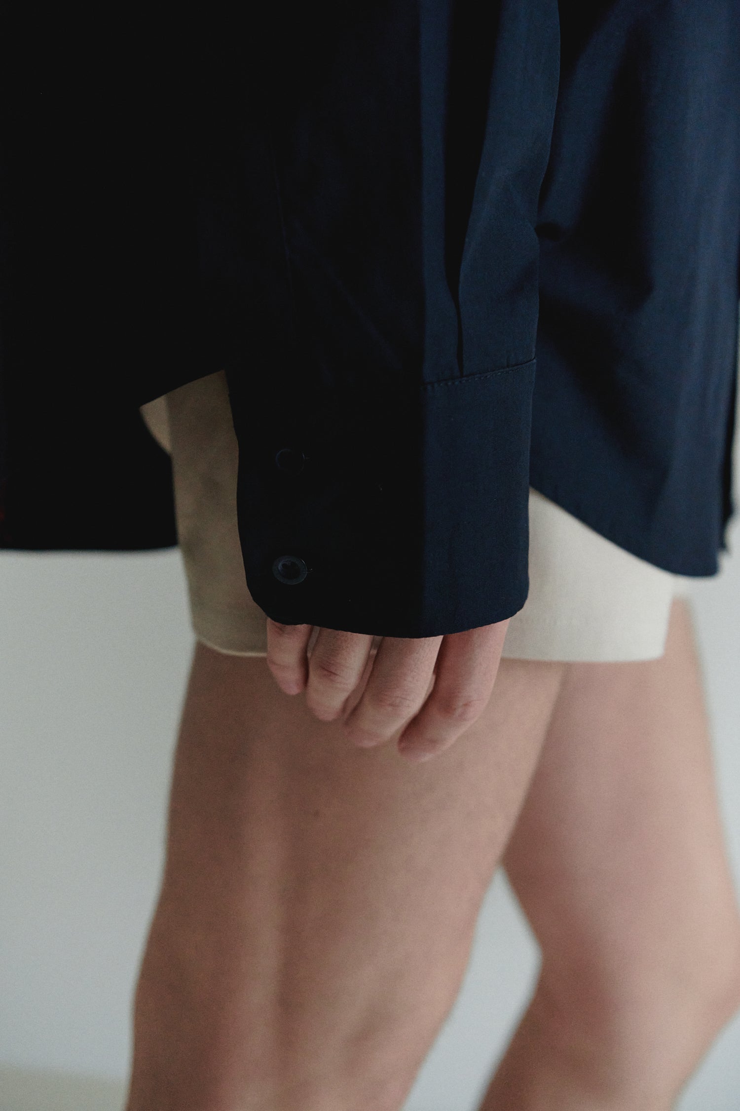 Navy Unisex Oversized Shirt with Tie