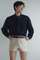 Navy Unisex Oversized Shirt with Tie