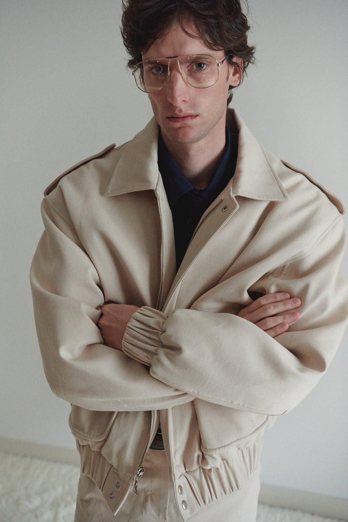 Beumer Jacket Beige Unisex Oversize Bomber Jacket With Pockets – Leam Almes EU