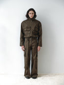 Khaki Water Repellant Cargo Jacket