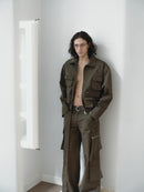 Khaki Water Repellant Cargo Jacket