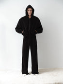 Black Cotton Track Pants