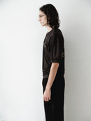 Black Logo Printed Sports Mesh T-Shirt