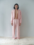 Pink Cropped Sweatshirt with Logo Print