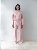 Pink Cropped Sweatshirt with Logo Print