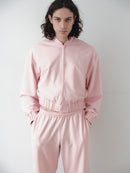 Pink Cropped Sweatshirt with Logo Print