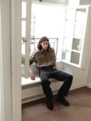 Khaki Oversized Unisex Shirt with Pockets