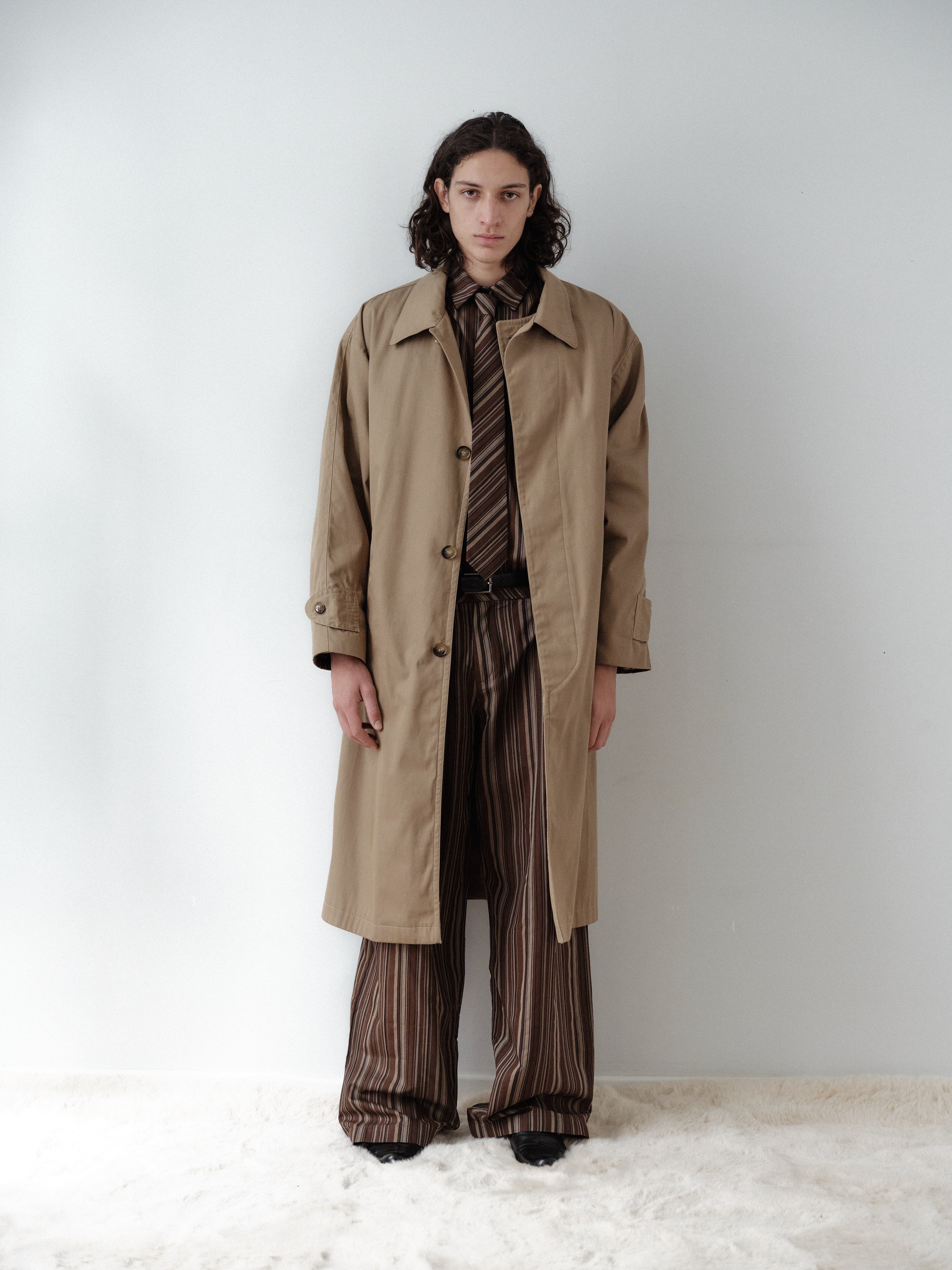 Mink Colored Water Repellant Recycled Cotton Trenchcoat