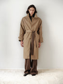 Mink Colored Water Repellant Recycled Cotton Trenchcoat
