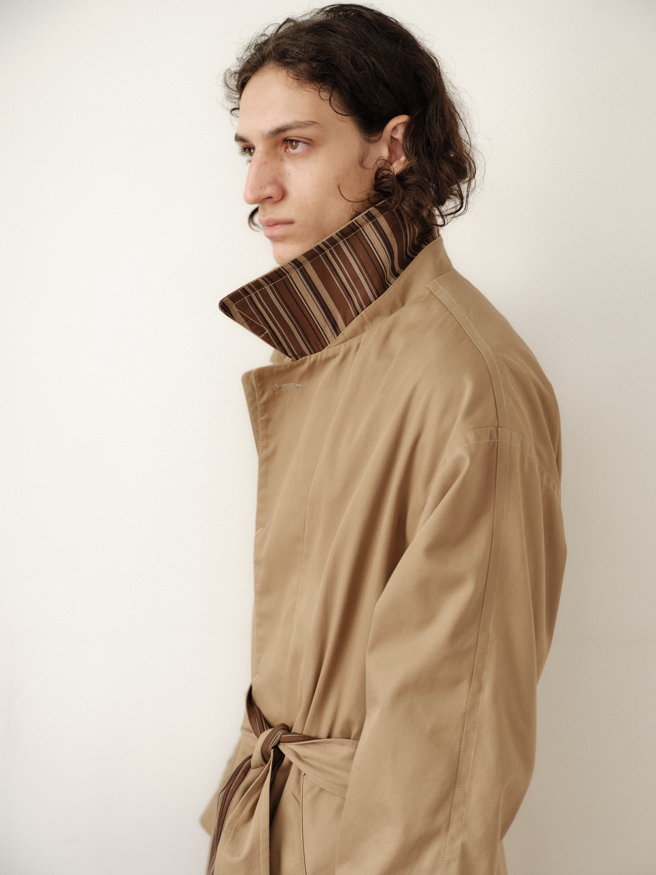 Mink Colored Water Repellant Recycled Cotton Trenchcoat