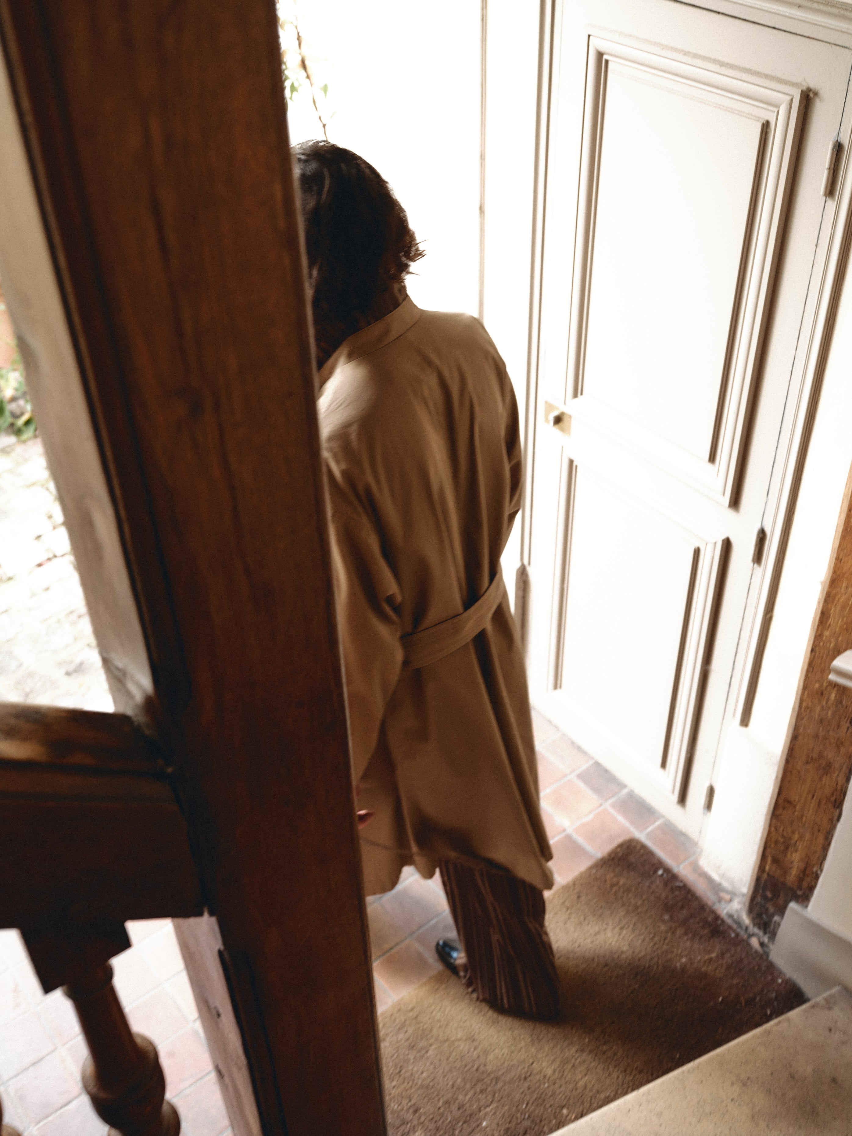 Mink Colored Water Repellant Recycled Cotton Trenchcoat