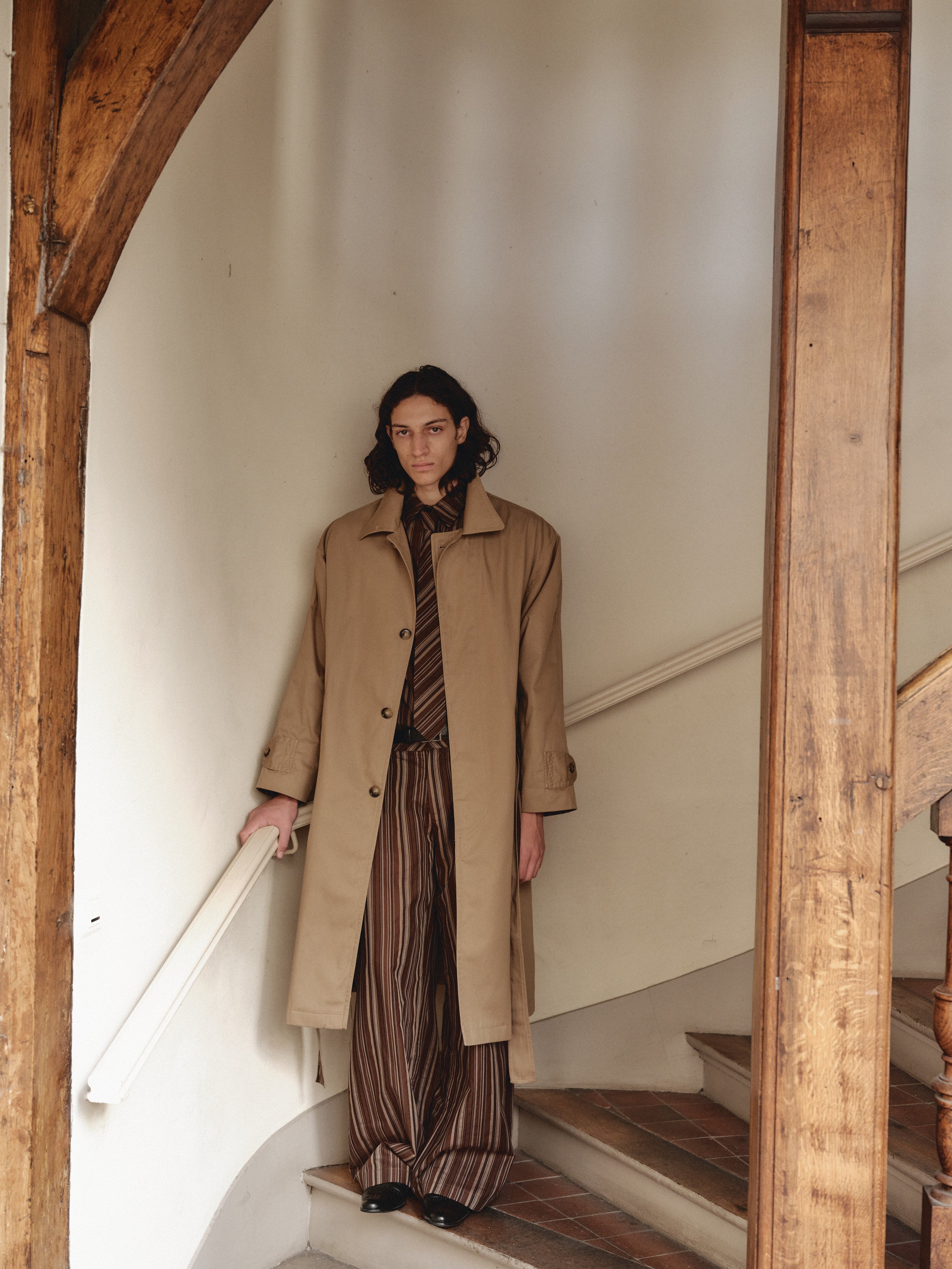 Mink Colored Water Repellant Recycled Cotton Trenchcoat