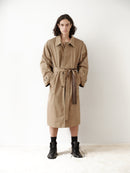 Mink Colored Water Repellant Recycled Cotton Trenchcoat