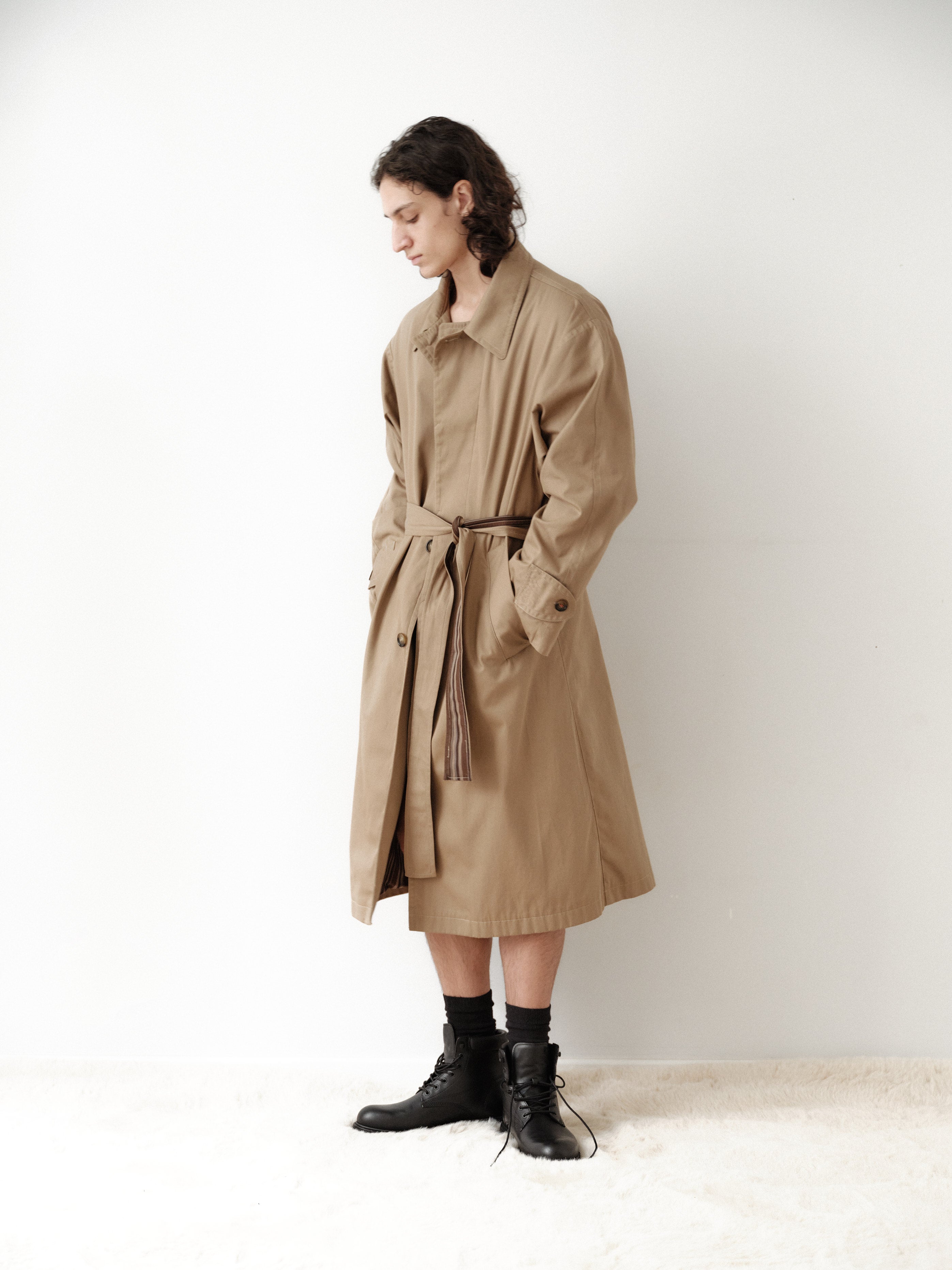 Mink Colored Water Repellant Recycled Cotton Trenchcoat