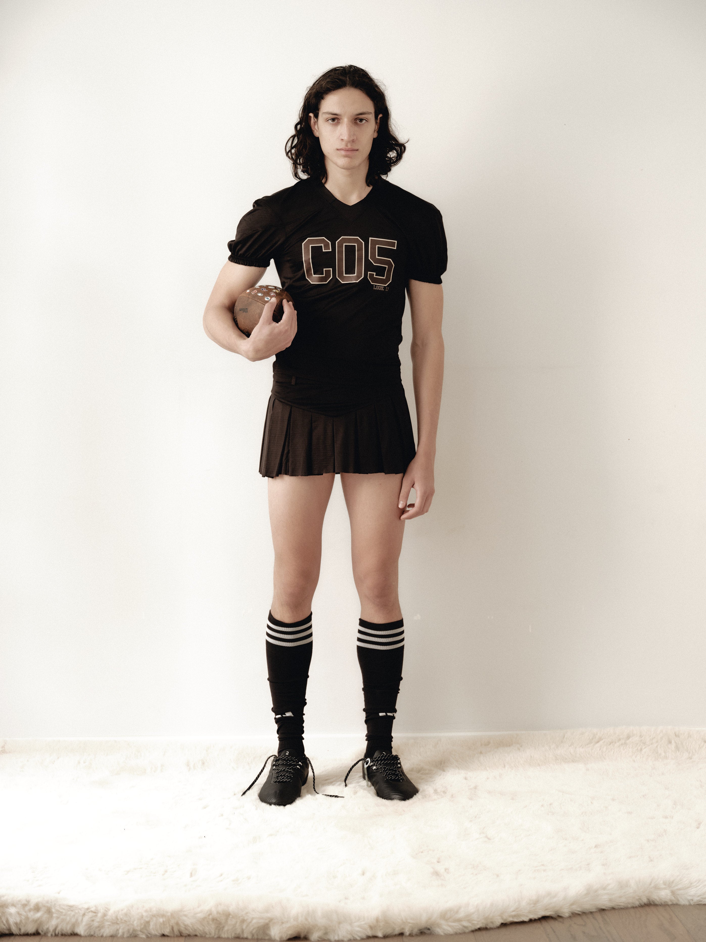 Black Mesh Pleated Mini Skort