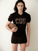 Black Mesh Pleated Mini Skort